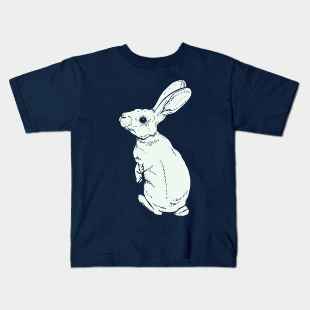 White Rabbit Spotted Kids T-Shirt by artfulfreddy